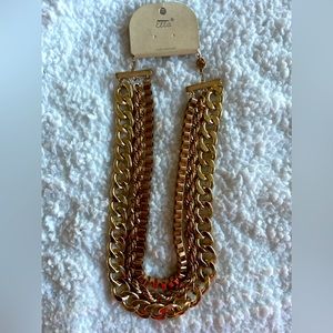 Layered gold chain necklace